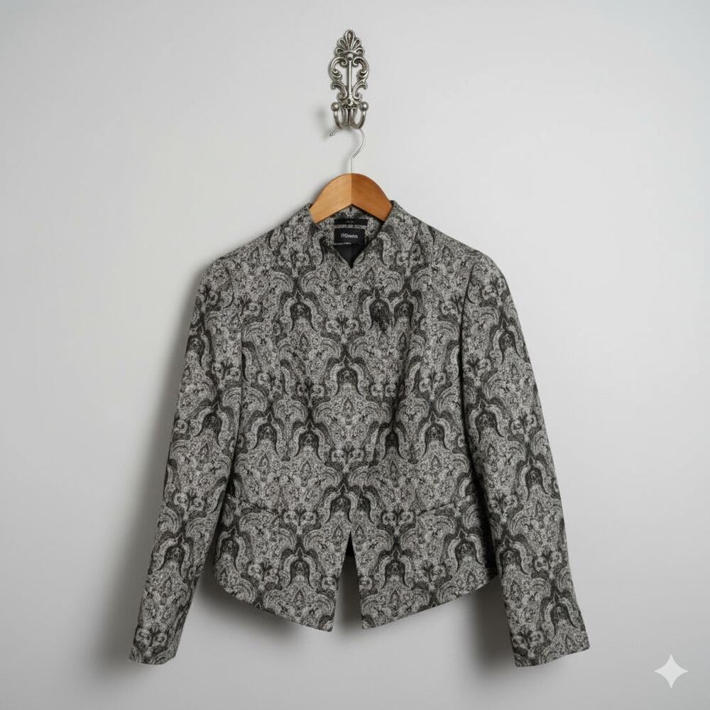 Doncaster Collection Blazer Mohair Black and Gray 4